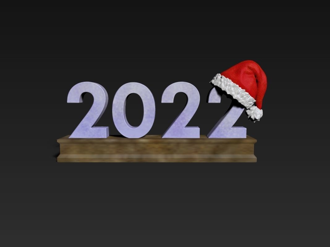 happy new year 2022 3D print model_3