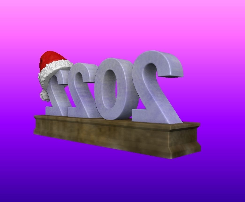 happy new year 2022 3D print model_11
