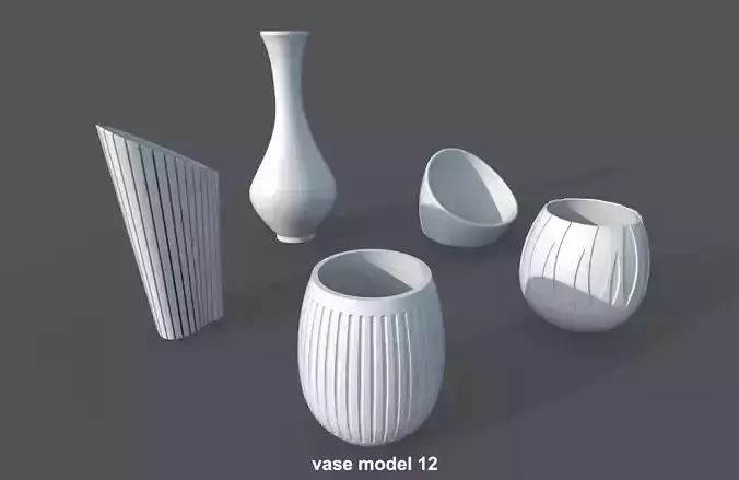 Vase Pack03 - 5 Models Free 3D print model