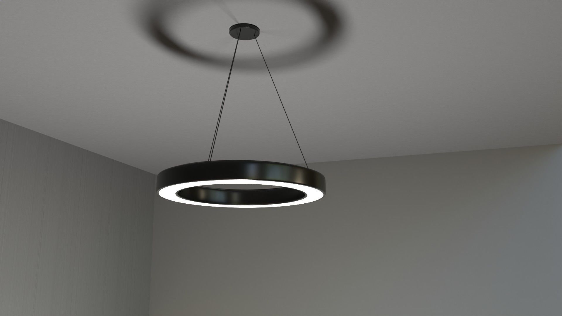 Hollow Circular Pendant Light Low-poly 3D model_4