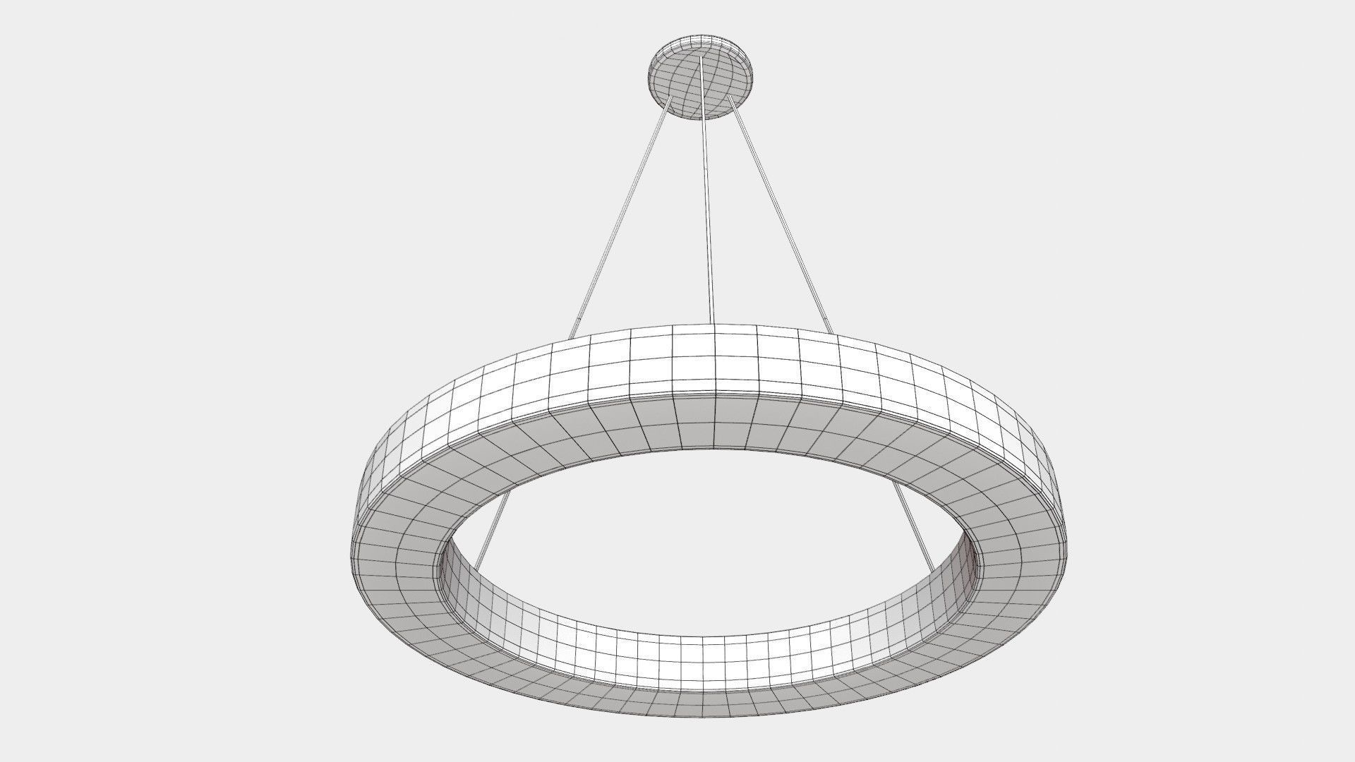 Hollow Circular Pendant Light Low-poly 3D model_11