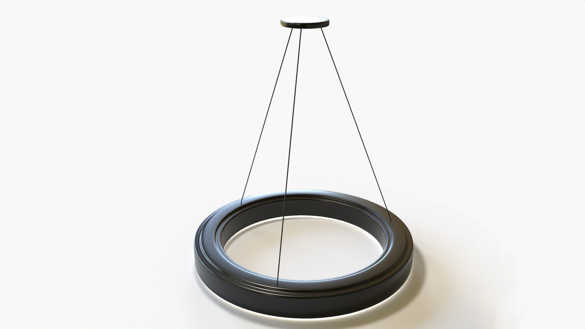 Hollow Circular Pendant Light Low-poly 3D model_3