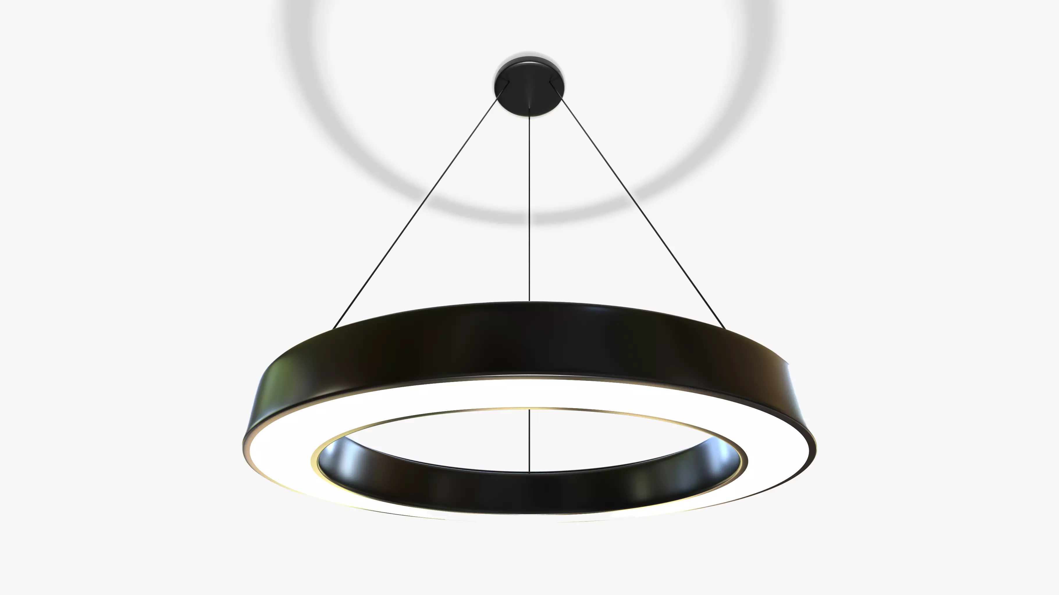 Hollow Circular Pendant Light Low-poly 3D model_0