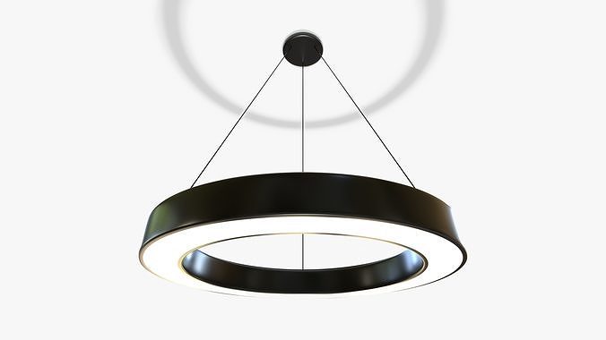 Hollow Circular Pendant Light Low-poly 3D model