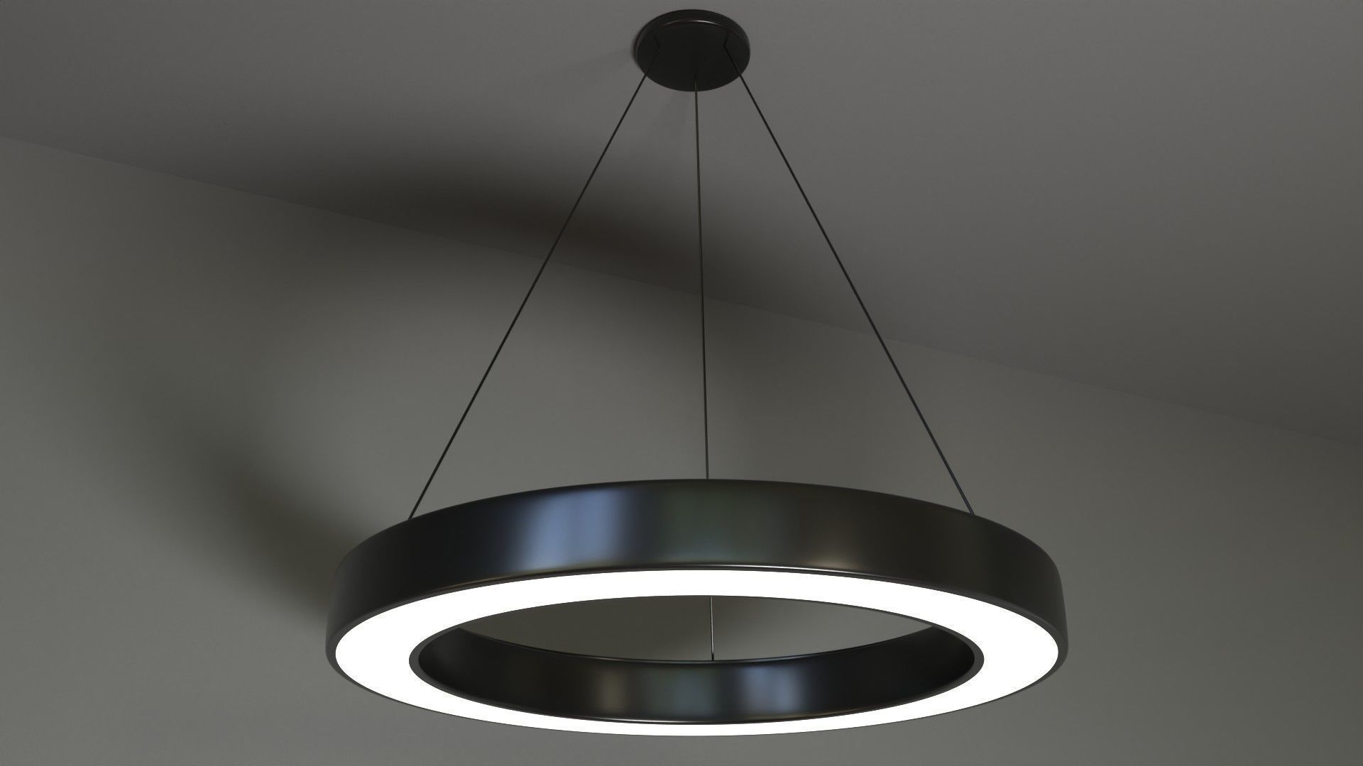 Hollow Circular Pendant Light Low-poly 3D model_2