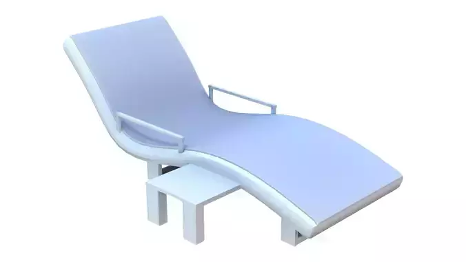 Modern Curvy White Chaise Lounge