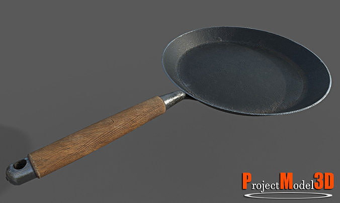 Frying cooking pan-Version001 Low-poly 3D model