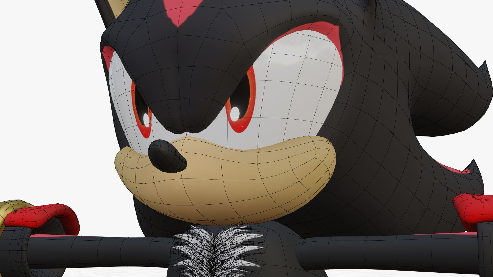 Shadow the Hedgehog  Low-poly 3D model_4