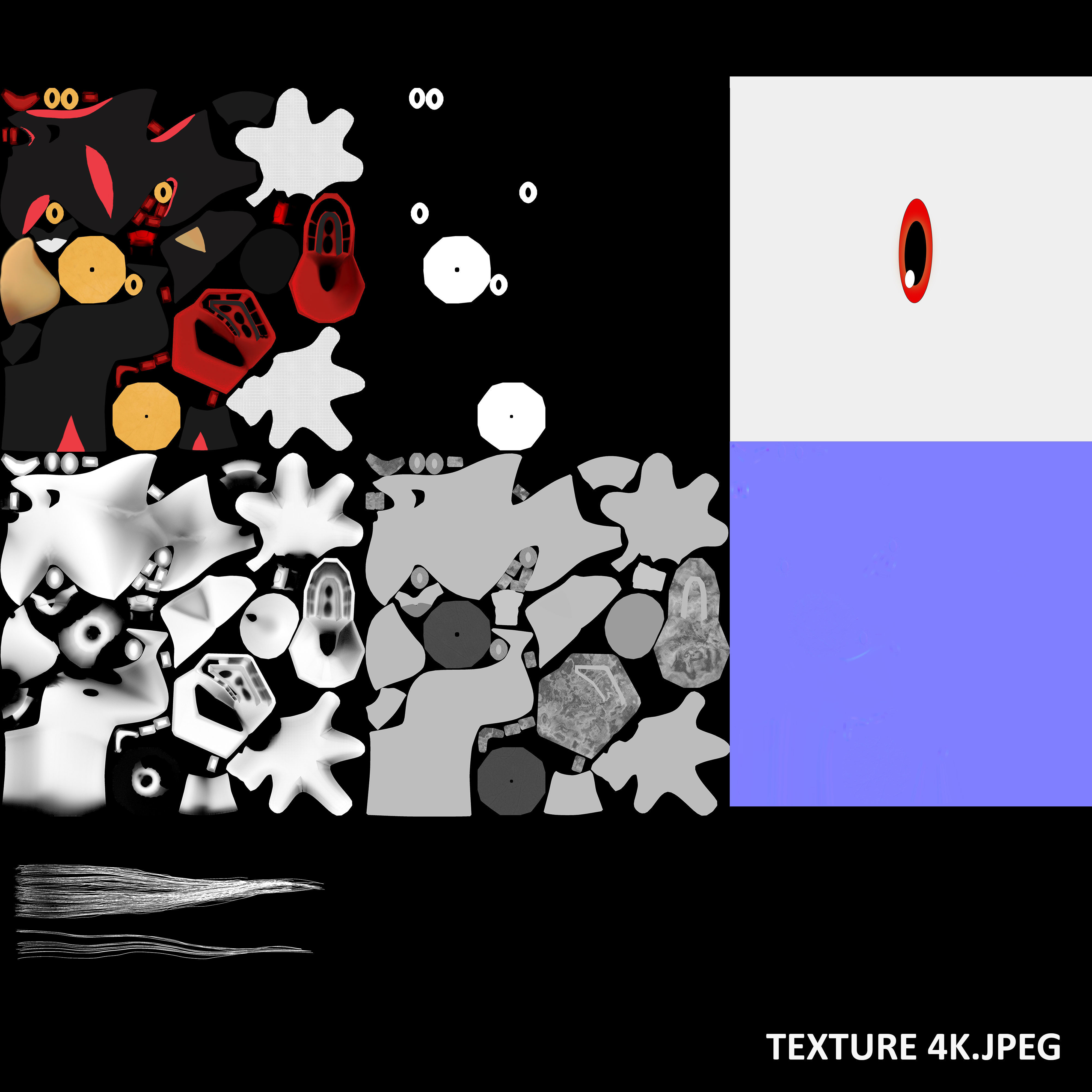 Shadow the Hedgehog  Low-poly 3D model_19