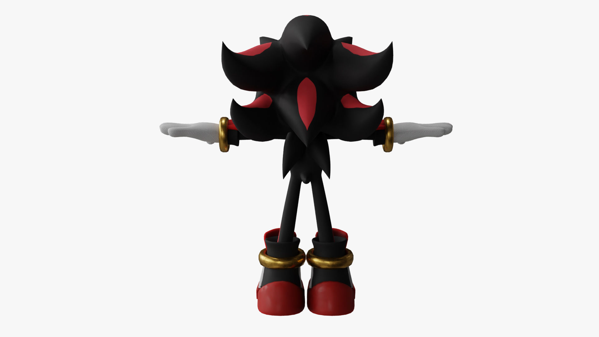 Shadow the Hedgehog  Low-poly 3D model_13
