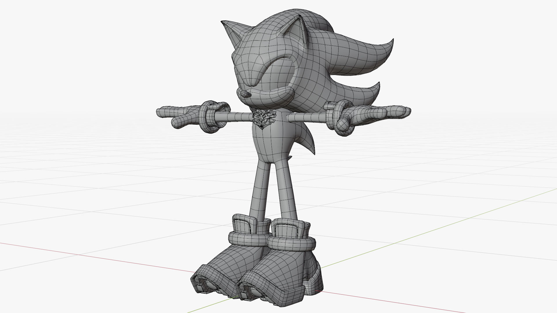 Shadow the Hedgehog  Low-poly 3D model_8