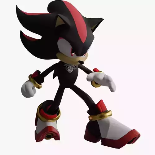 Shadow the Hedgehog  Low-poly 3D model