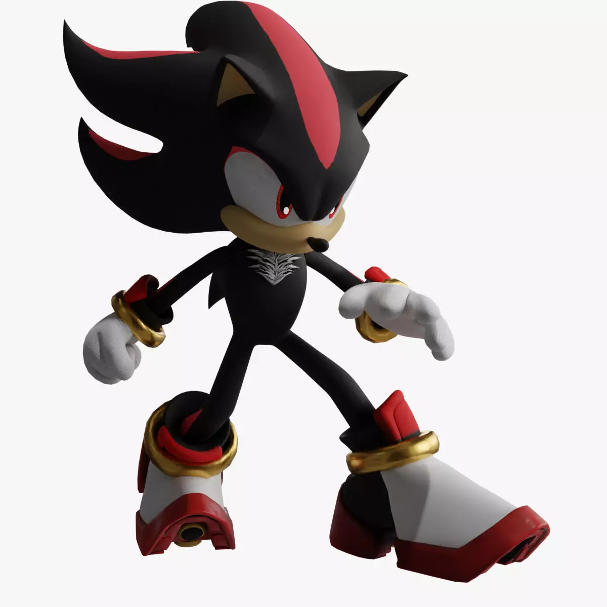Shadow the Hedgehog  Low-poly 3D model_0
