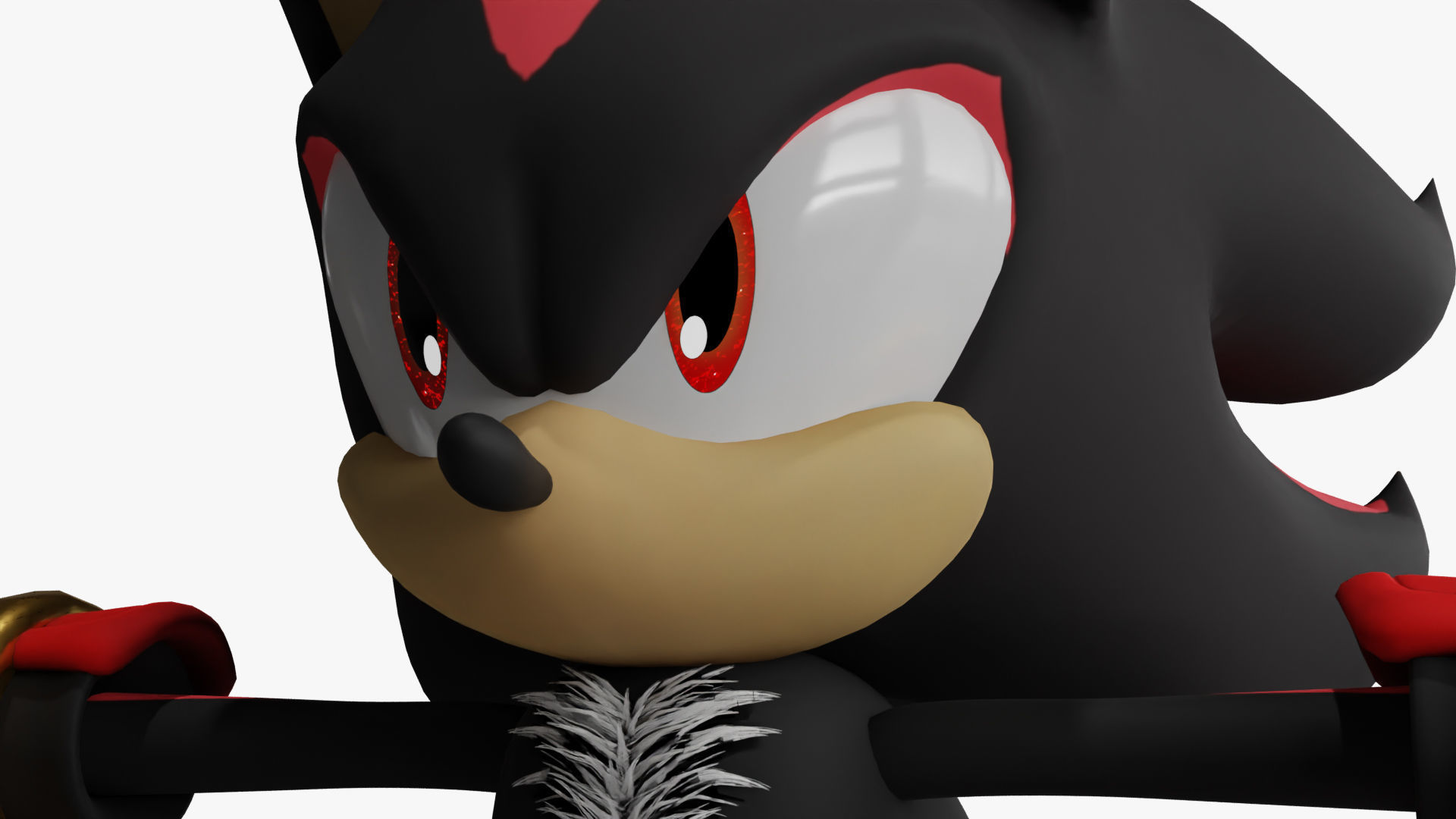 Shadow the Hedgehog  Low-poly 3D model_3