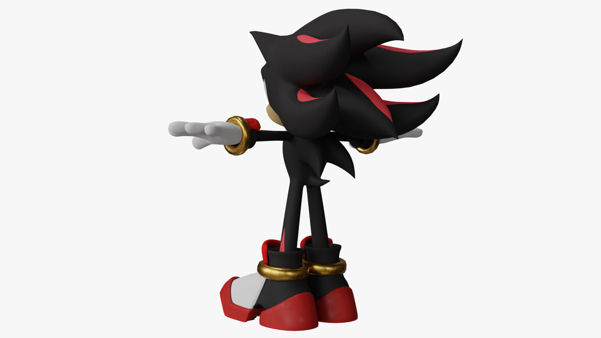 Shadow the Hedgehog  Low-poly 3D model_11