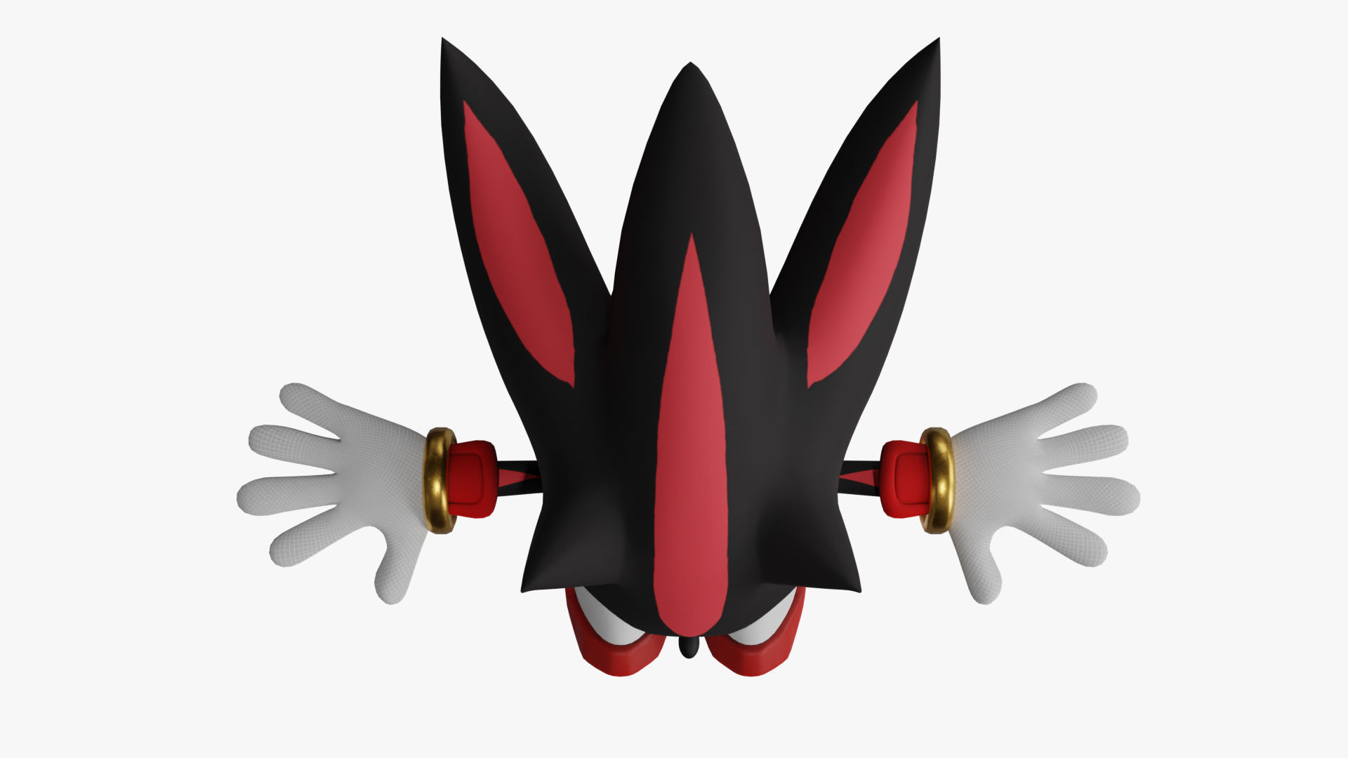 Shadow the Hedgehog  Low-poly 3D model_15