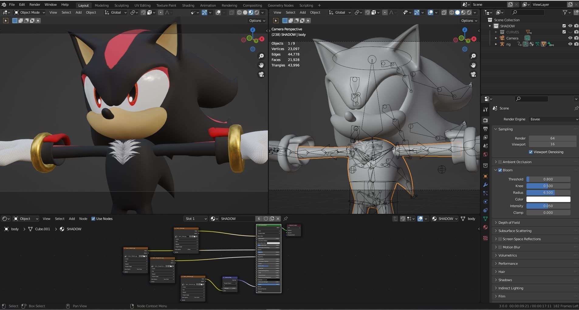 Shadow the Hedgehog  Low-poly 3D model_17