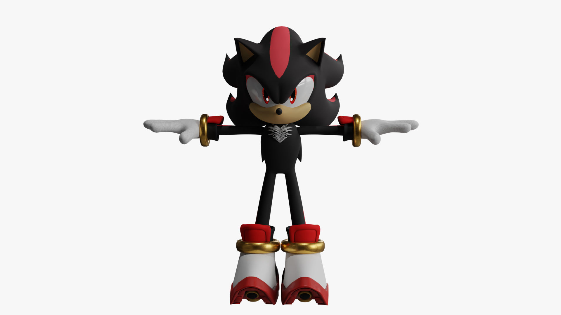 Shadow the Hedgehog  Low-poly 3D model_5