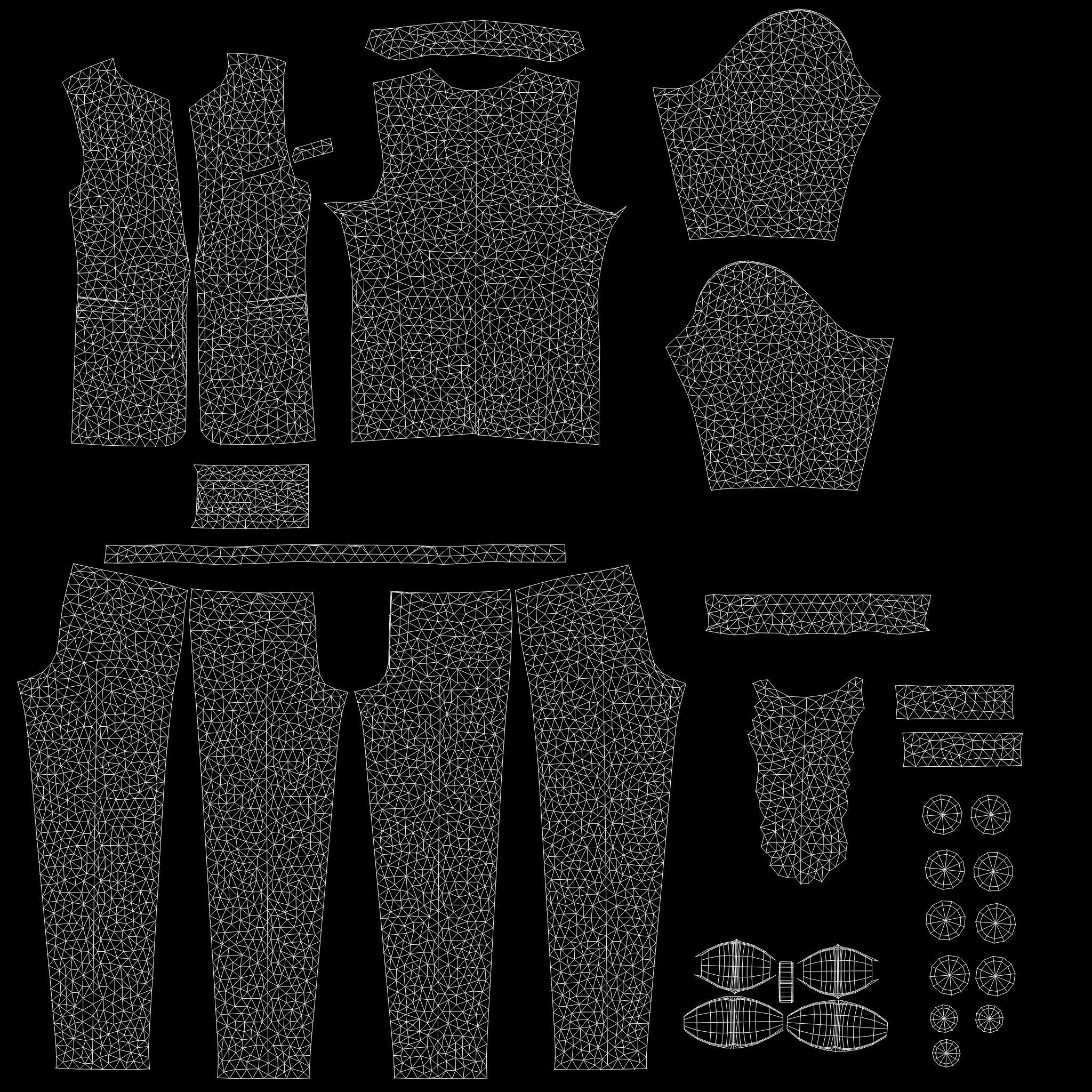 Men Tuxedo Suit Low-poly 3D model_10