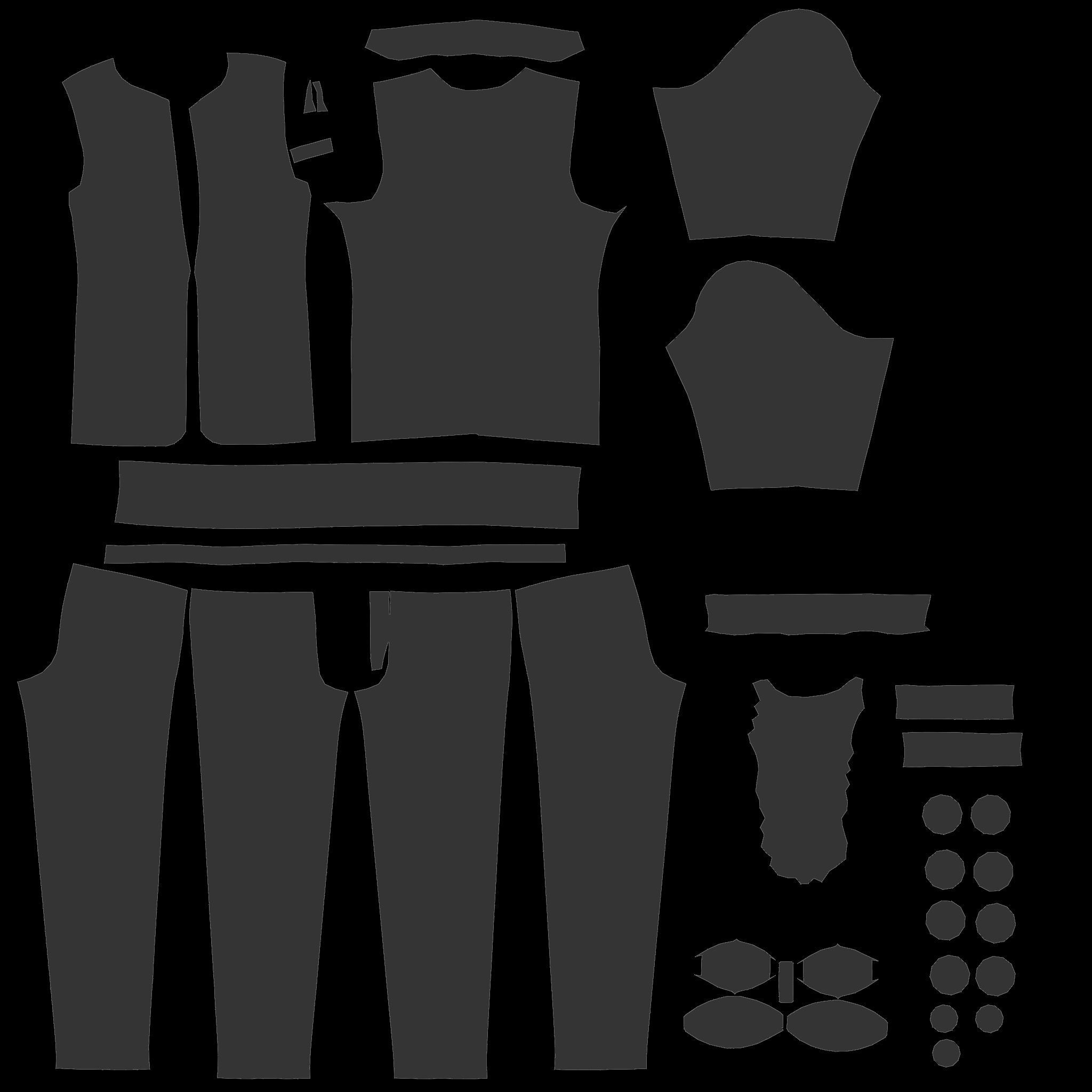 Men Tuxedo Suit Low-poly 3D model_8