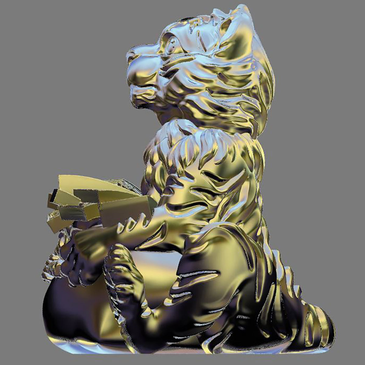 Tiger 2022 model for 3D Cute tiger with money 3D print model_3