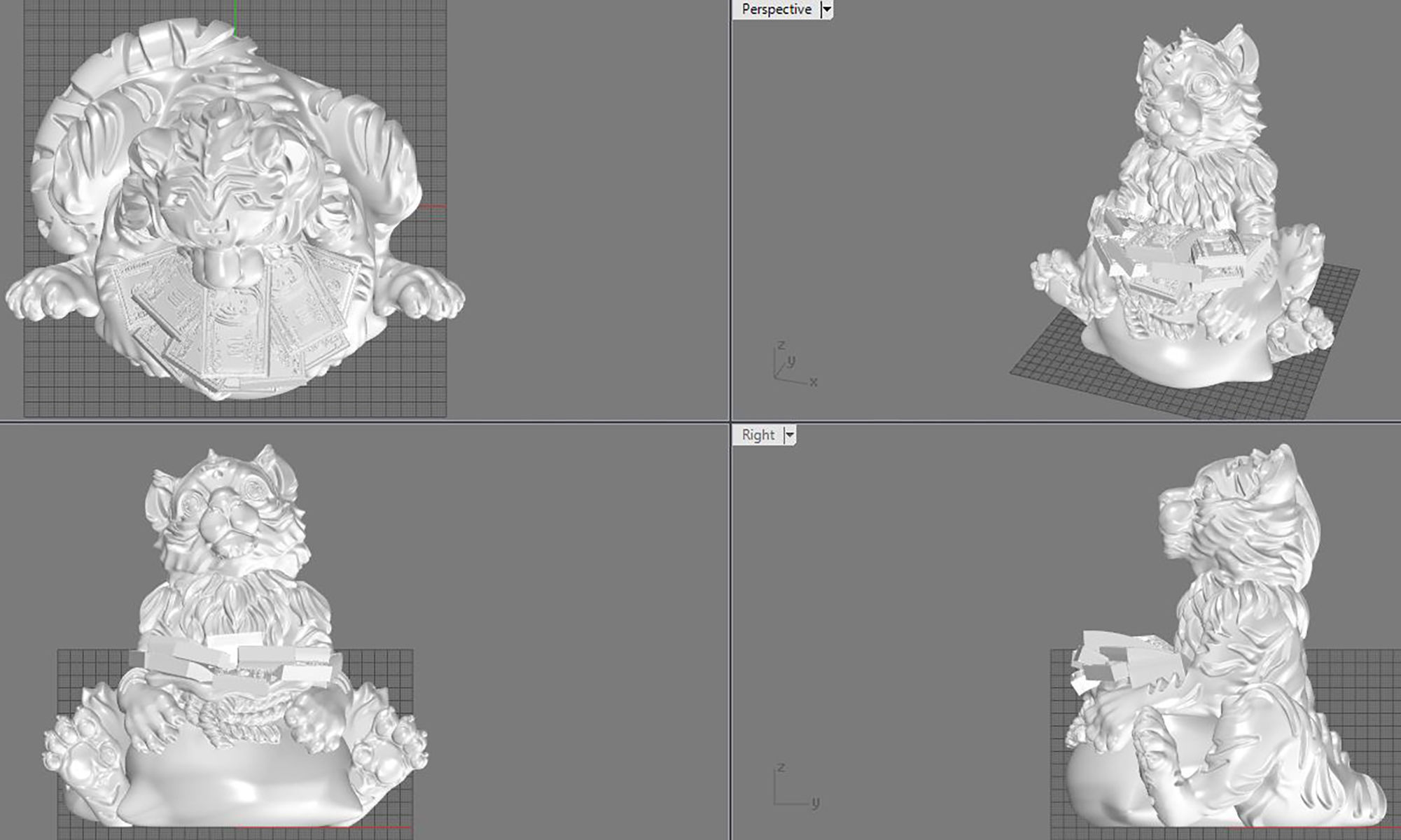 Tiger 2022 model for 3D Cute tiger with money 3D print model_8