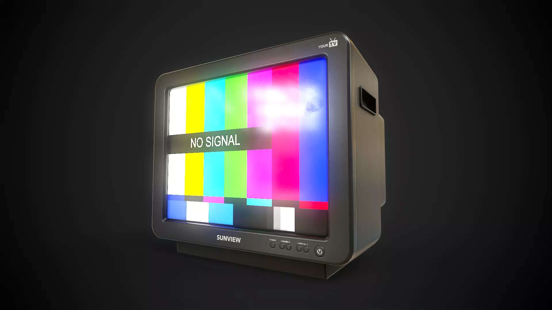 Classic TV from the 90s Low-poly 3D model_0