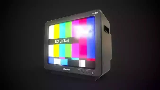 Classic TV from the 90s Low-poly 3D model