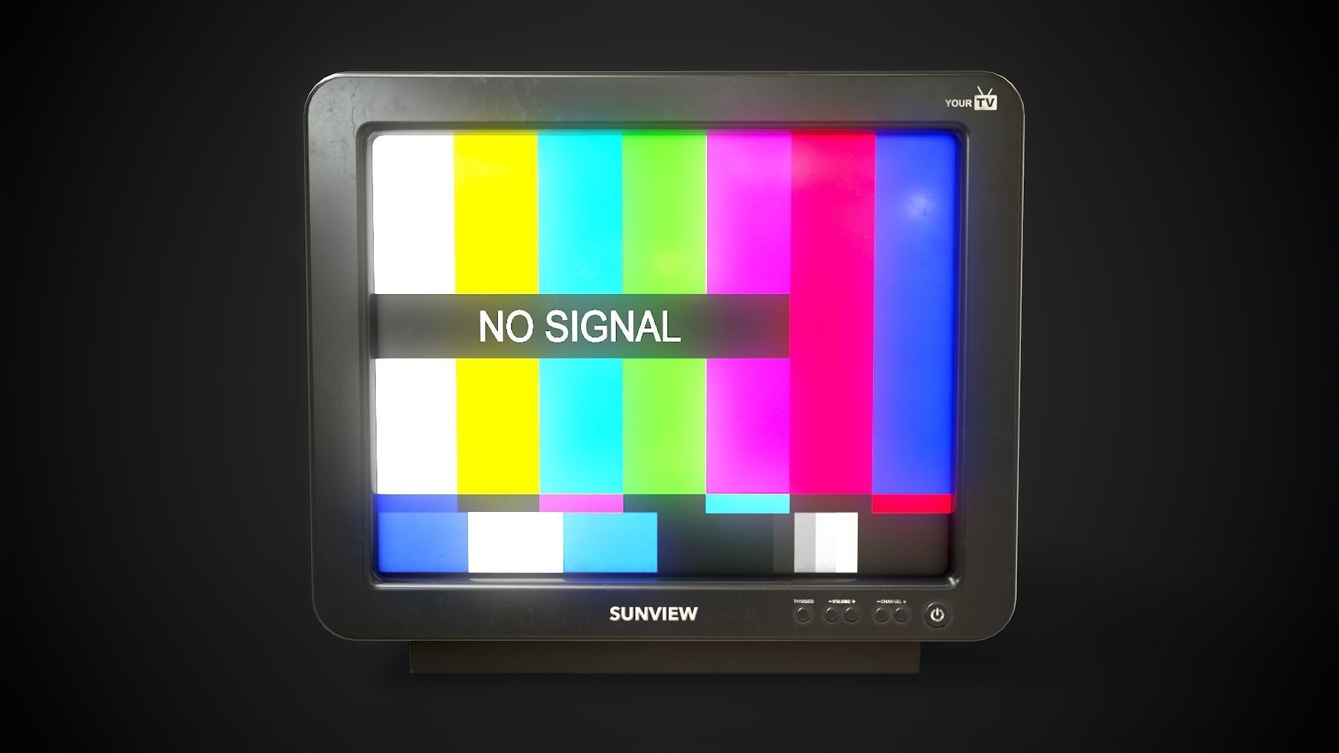 Classic TV from the 90s Low-poly 3D model_15