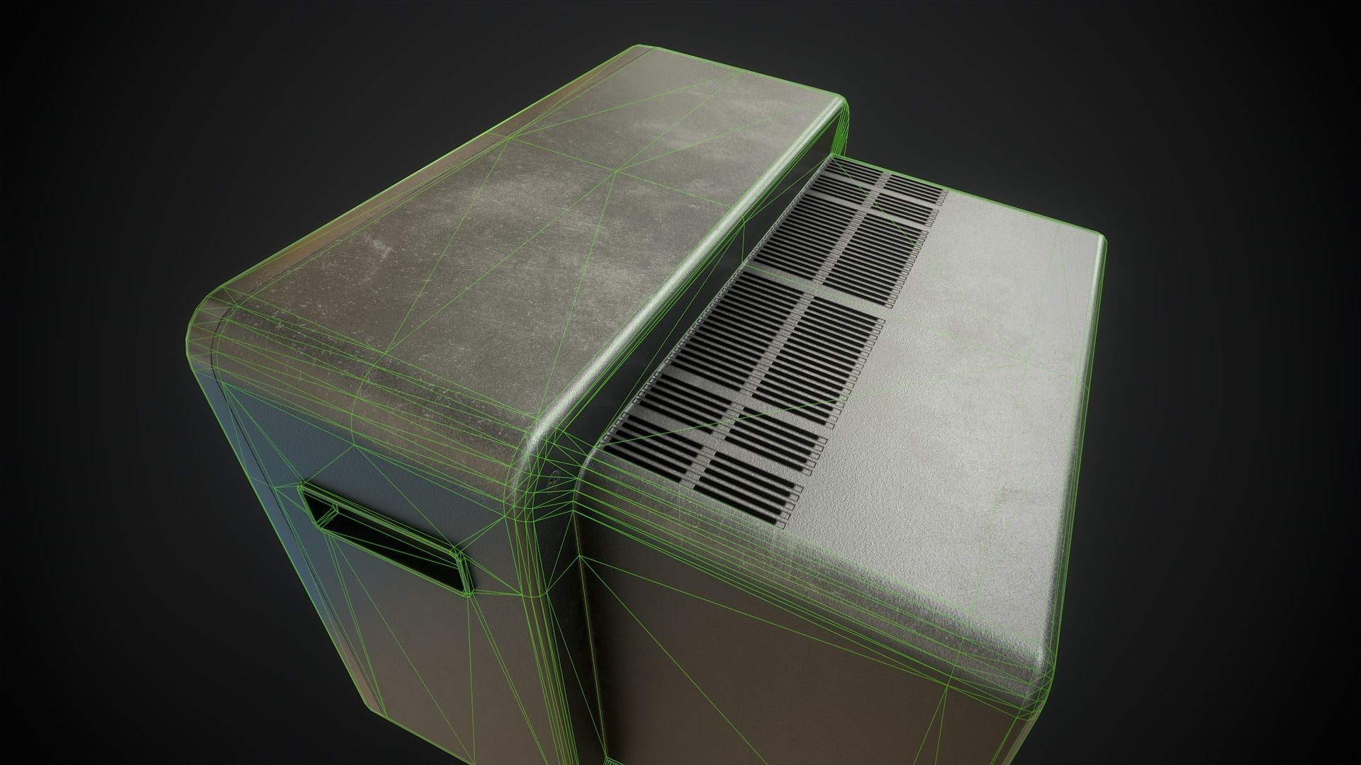 Classic TV from the 90s Low-poly 3D model_18