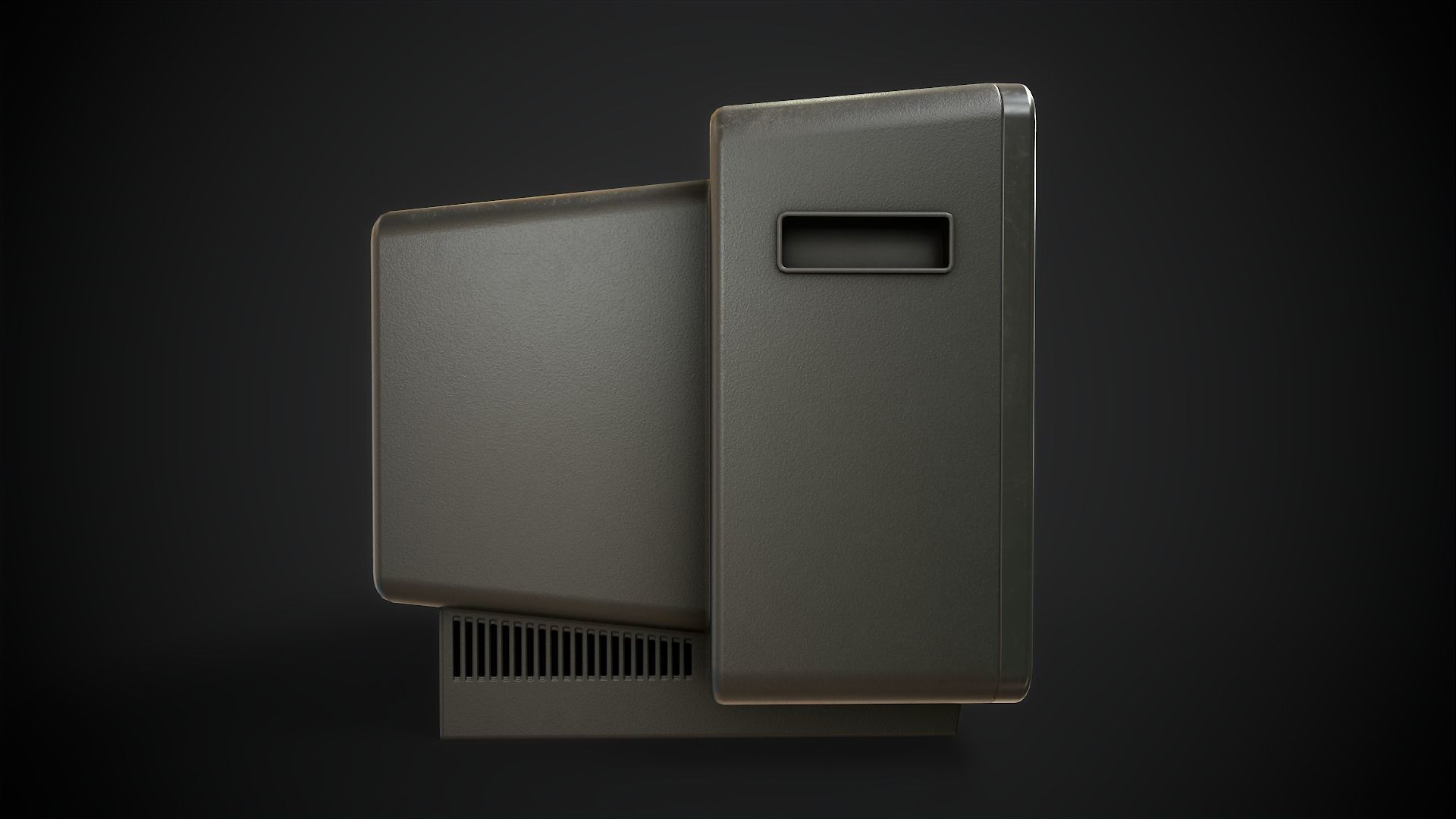 Classic TV from the 90s Low-poly 3D model_14