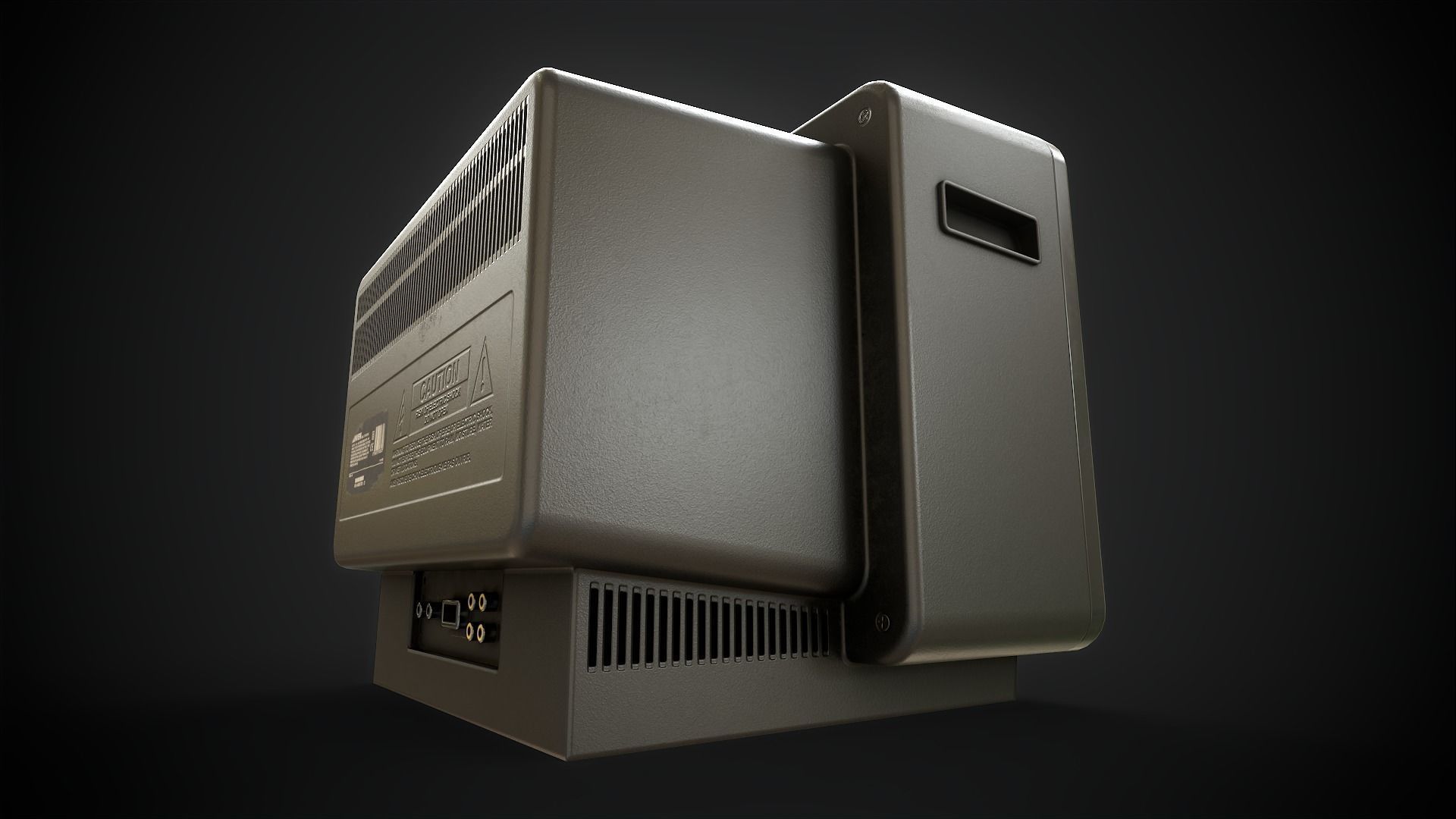 Classic TV from the 90s Low-poly 3D model_10
