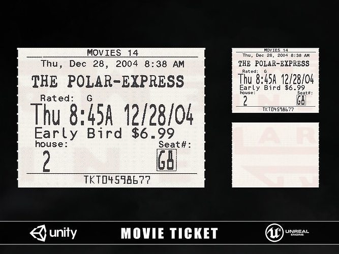 Movie Ticket Low-poly 3D model