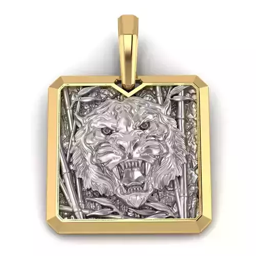 Tiger pendant for 3D printing or CNC 