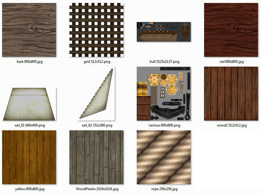 Cartoon Galleon Ship 3D model_11