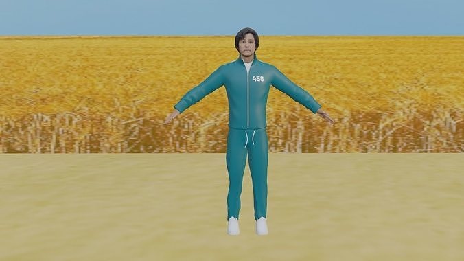 Squid Game - Seong Ji-Hun  Low-poly 3D model