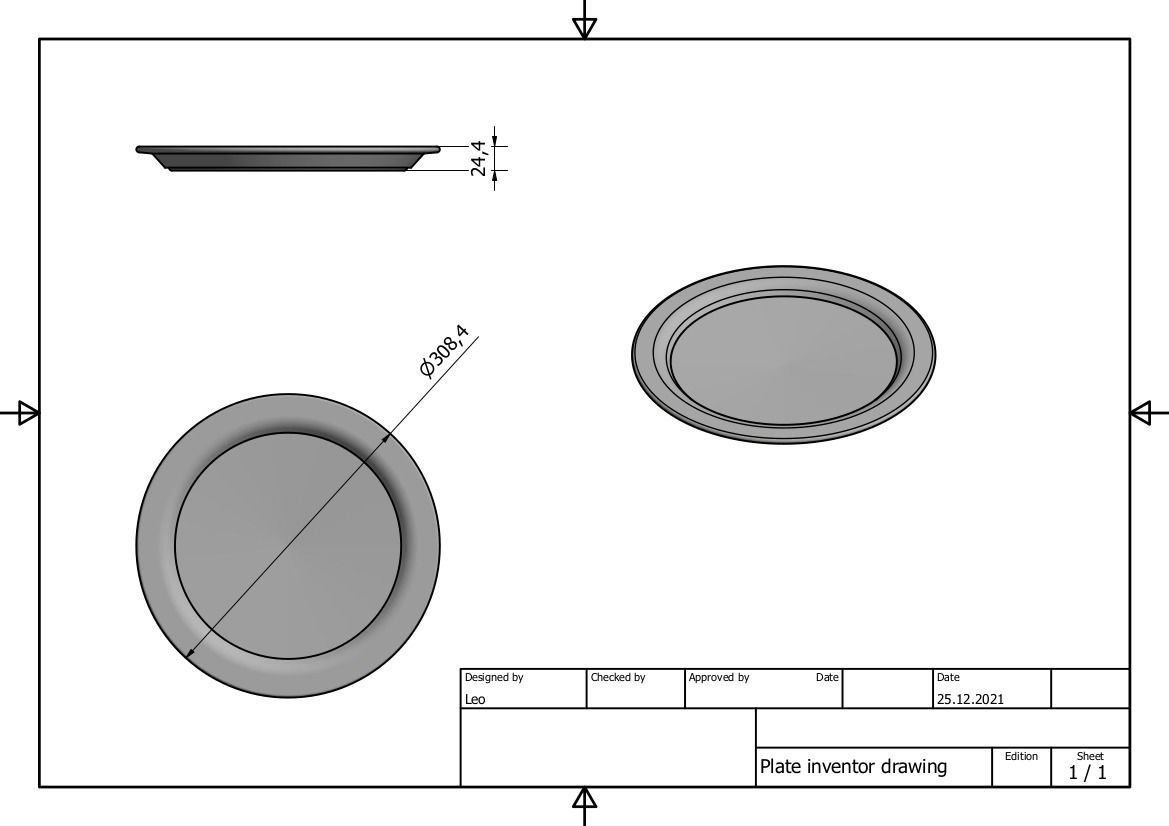 Plate round Free 3D print model_1