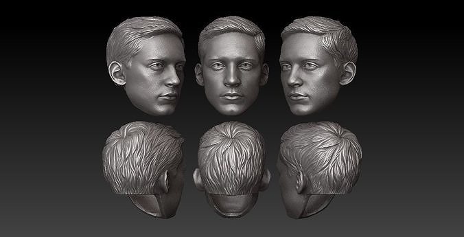 Head Spiderman Peter Parker - Tobey Maguire print model 3D print model