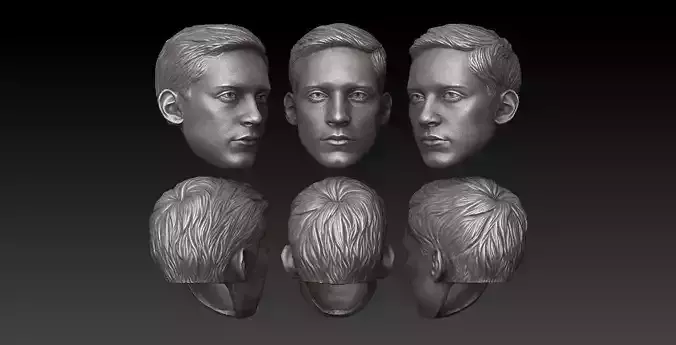 Head Spiderman Peter Parker - Tobey Maguire print model 3D print model