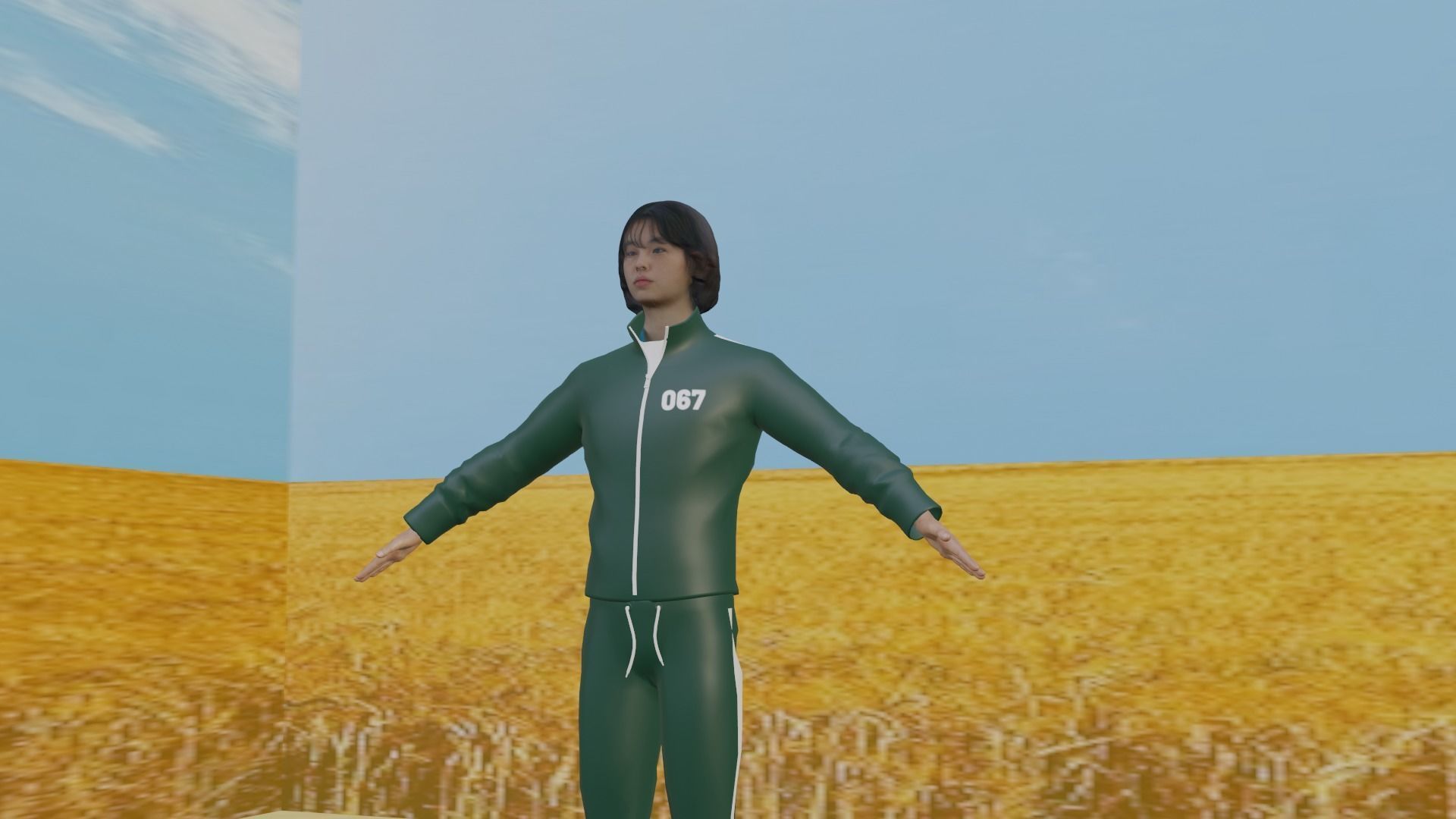 Squid Game - Kang Sae Byeok  Low-poly 3D model_2