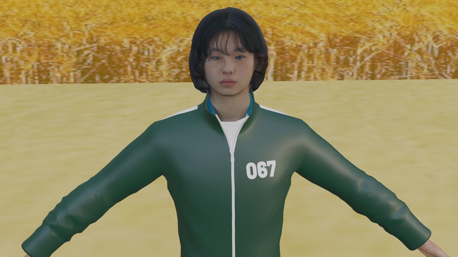 Squid Game - Kang Sae Byeok  Low-poly 3D model_1