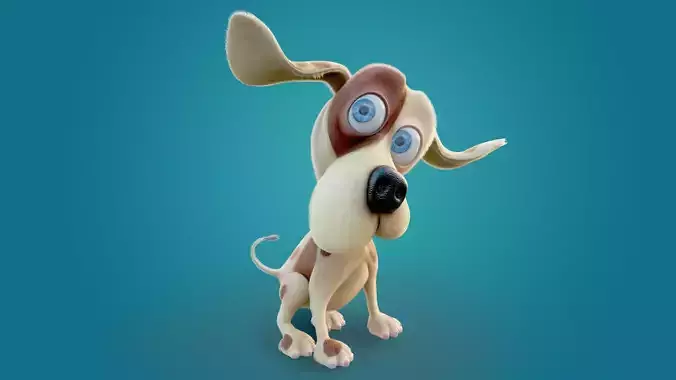 Cartoon Dog RIGGED 3D model