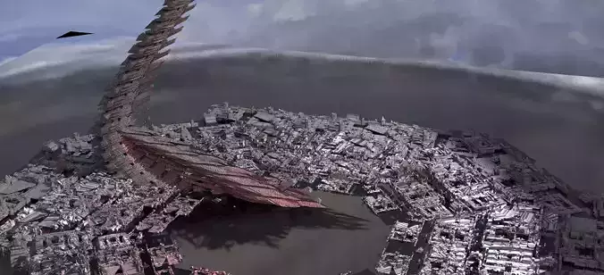 Robot Dino Spine Curved Tower