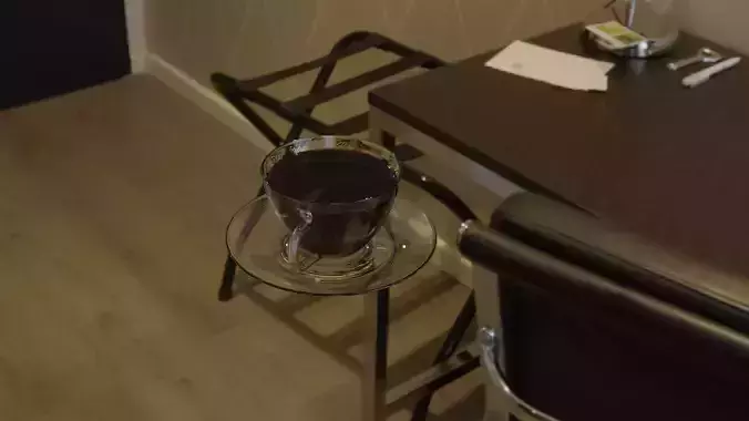 Plate with cup of coffee