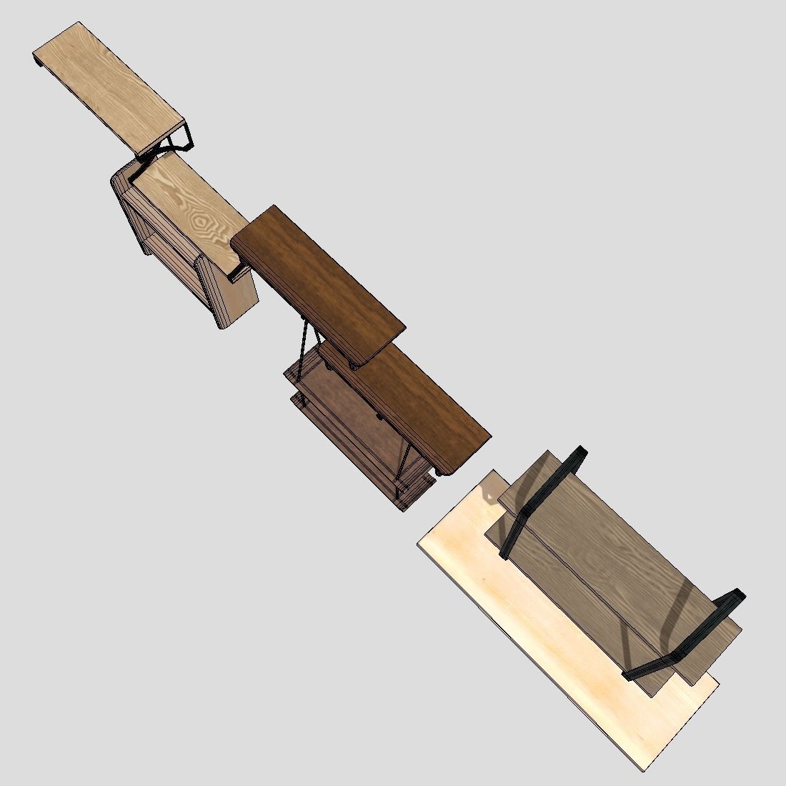 Wall Shelf Pack Low-poly 3D model_7