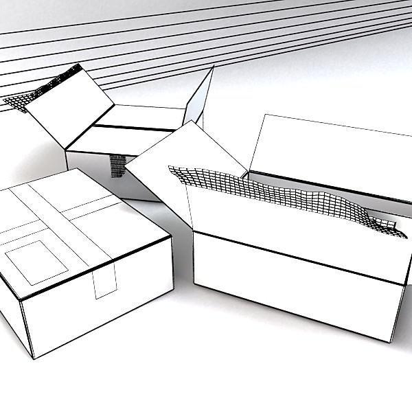 Cardboard boxes collection 3D model_60