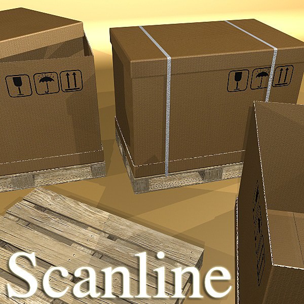 Cardboard boxes collection 3D model_79