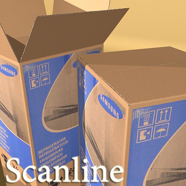 Cardboard boxes collection 3D model_34