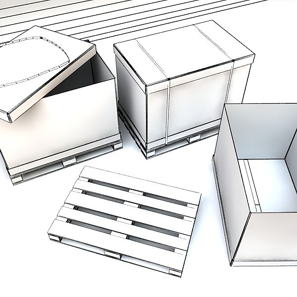 Cardboard boxes collection 3D model_81