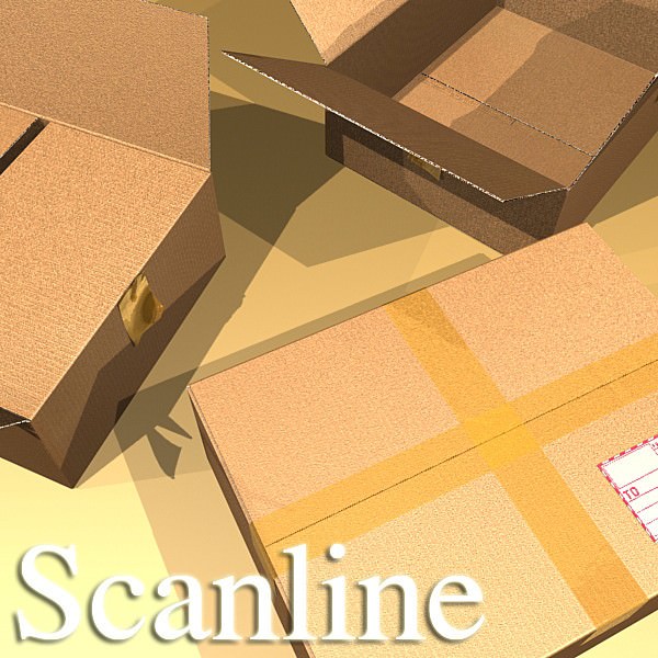 Cardboard boxes collection 3D model_59